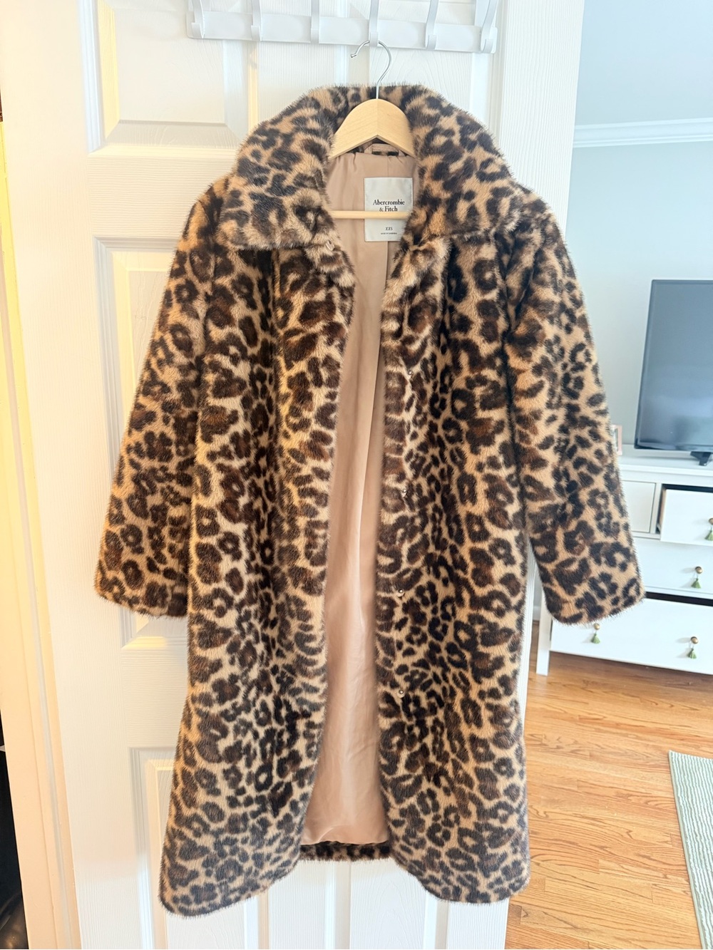 Abercrombie & Fitch Leopard Print Faux-Fur Coat - Brown & Tan